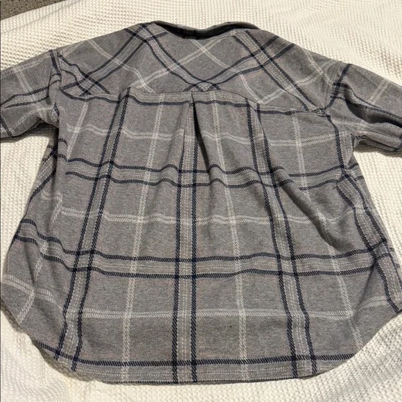 Maurices Gray Plaid Button Down Shirt - Picture 3 of 3